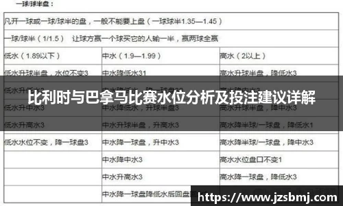 比利时与巴拿马比赛水位分析及投注建议详解